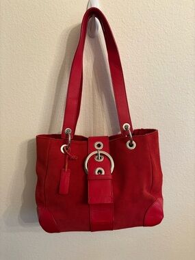 Women’s Red Genuine Leather and Suede y2k style Shoulder Bag